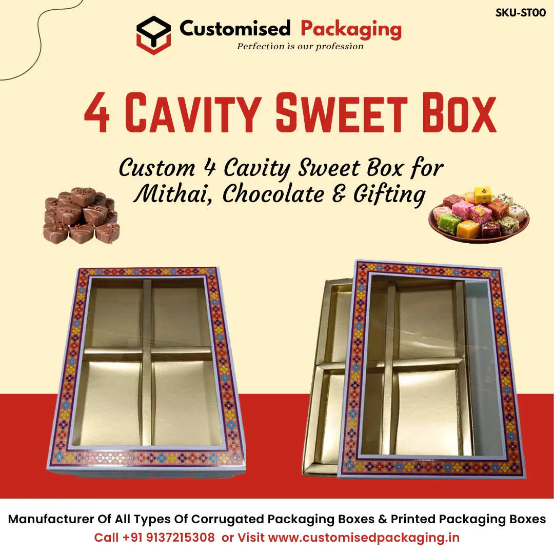 4 Cavity Empty Chocolate Gift Box